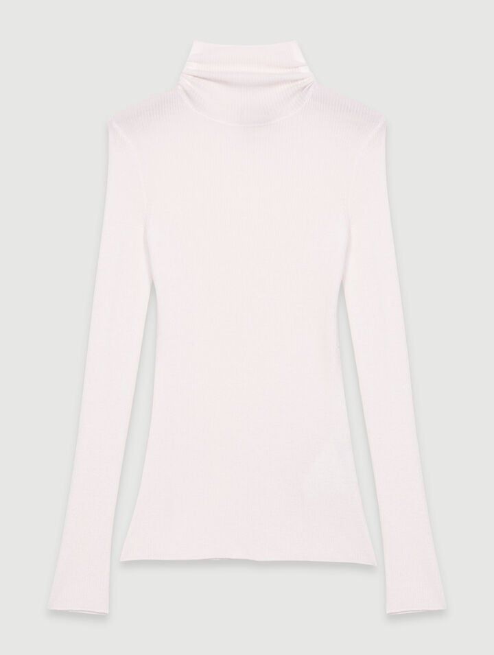 Pull En Laine Et Soie - Blanc - Maje - Modalova