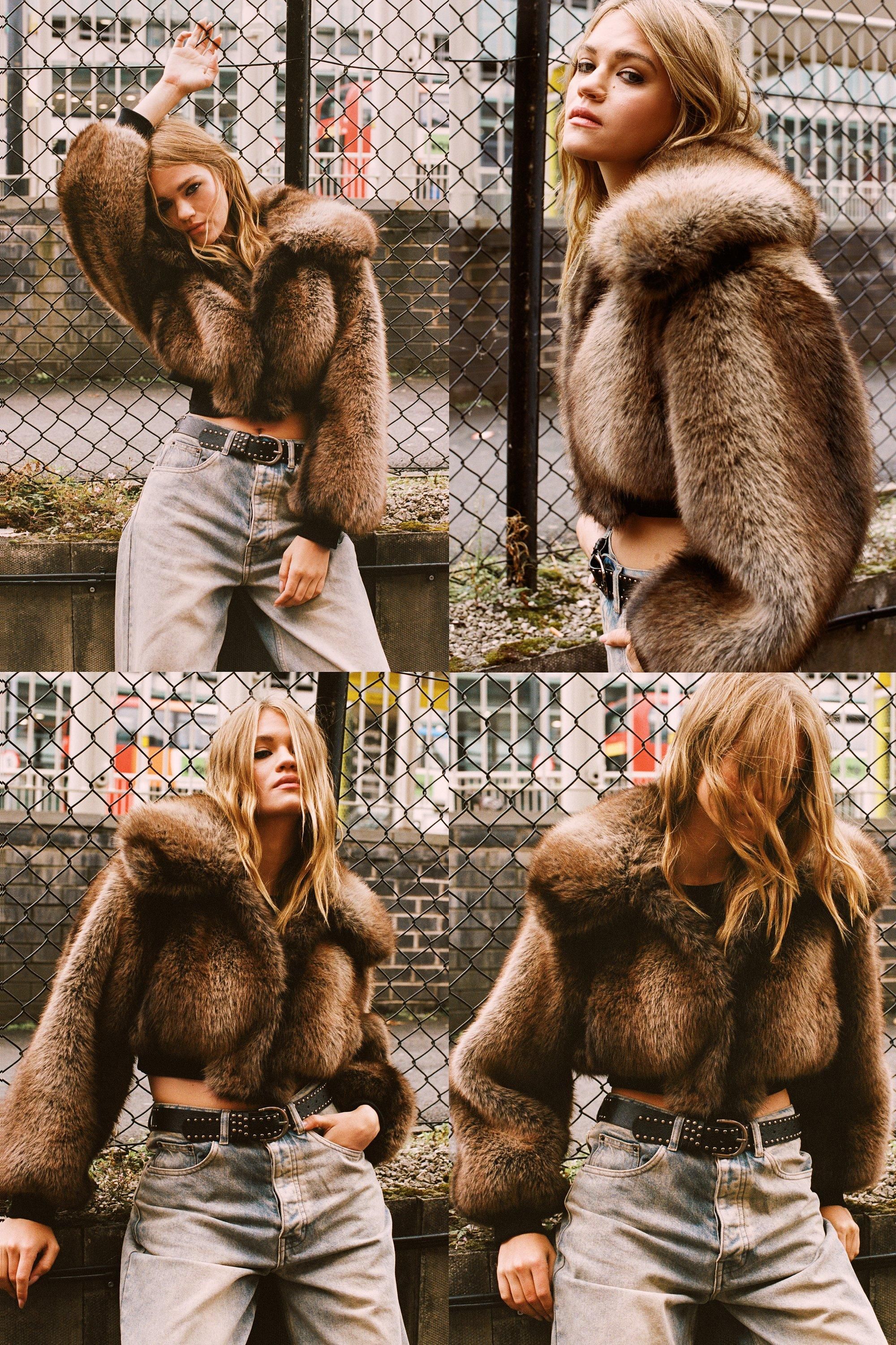 Premium Tipped Natural Faux Fur Bomber - S - Nasty Gal - Modalova