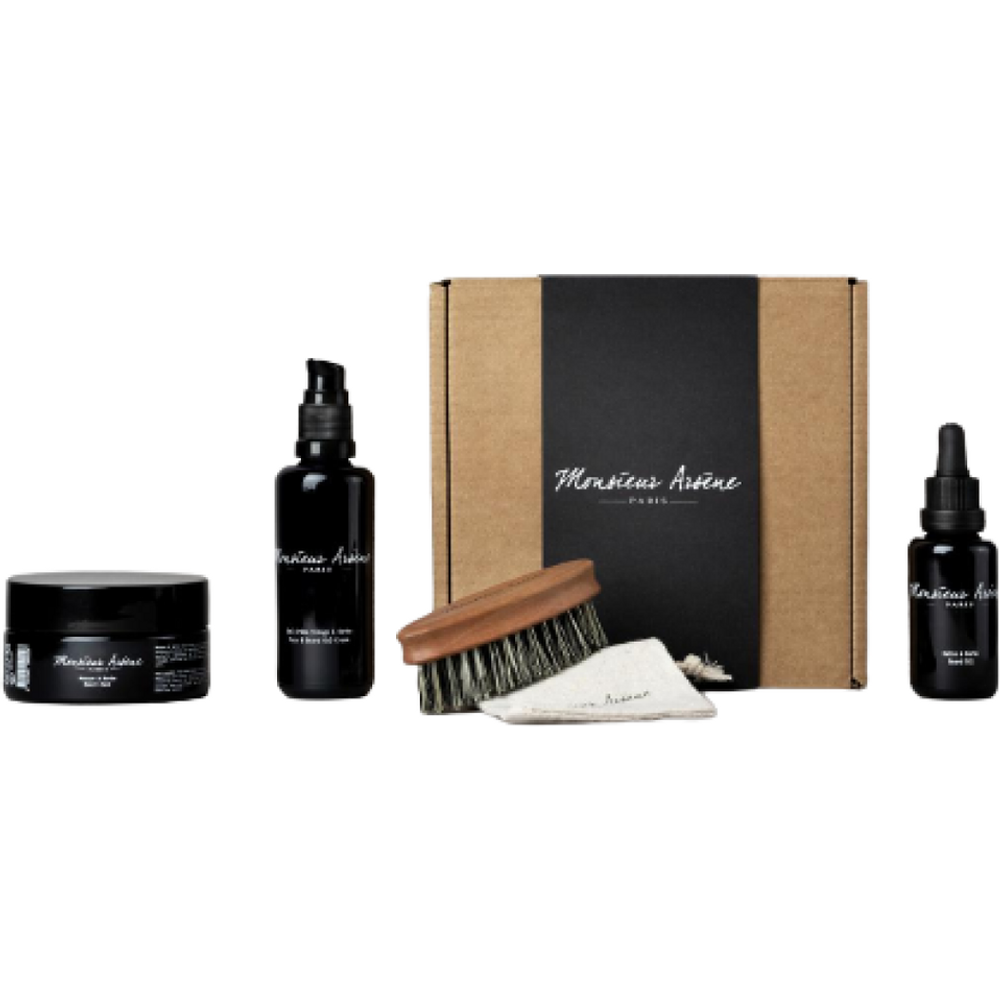 Coffret Huile + Gel-Crème + Masque + Brosse à Barbe - Monsieur Arsène - Modalova