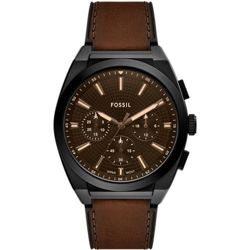 Montre Everett - FS6108 Bracelet Cuir - Fossil Montres - Modalova