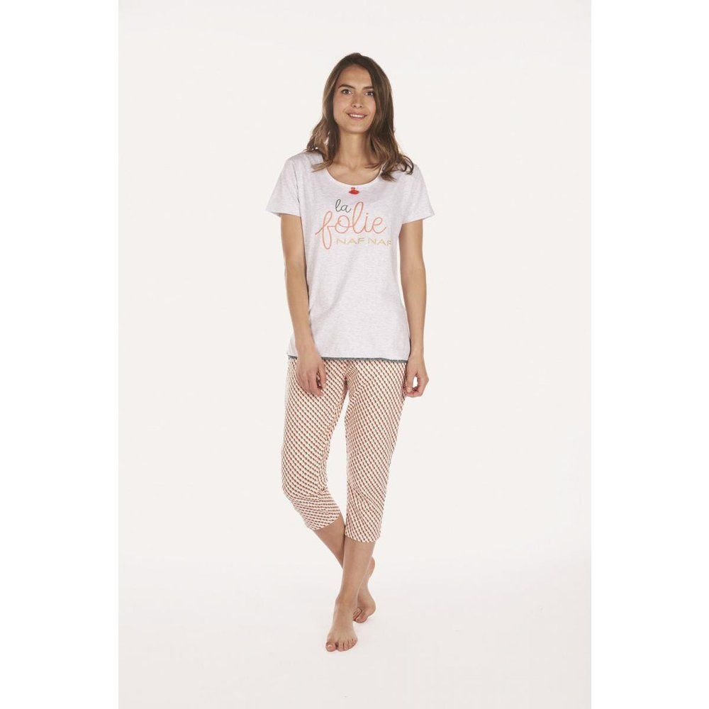 Pyjama - gris ch/ecru en coton - Naf Naf homewear - Modalova