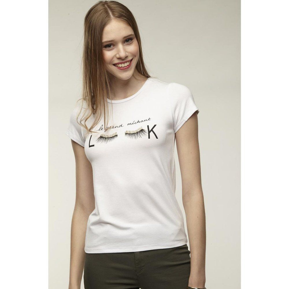 T-shirt manche courte en coton - Naf Naf - Modalova