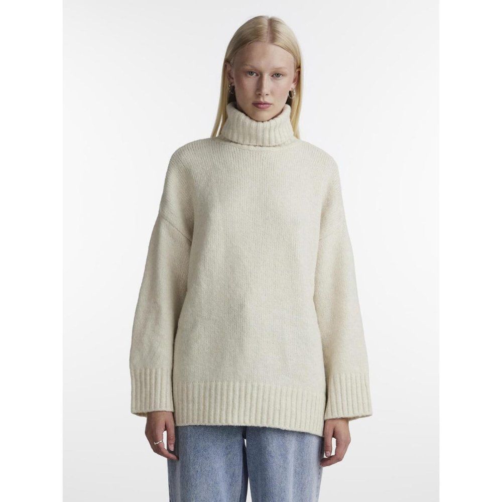 Pull en maille gris Aria - Pieces - Modalova