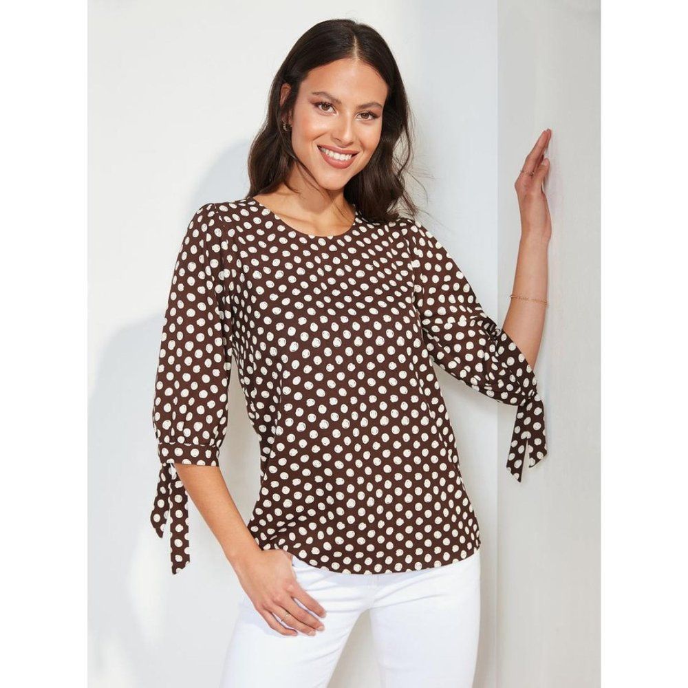 Blouse à pois manche 3/4 - Venca - Modalova