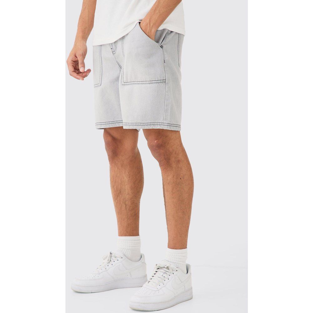 Short en jean à coutures contrastantes - 32 - Boohooman - Modalova