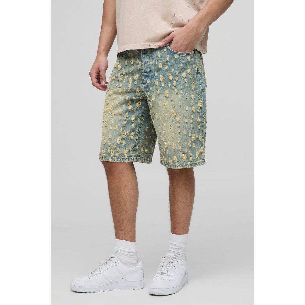 Short large long en jean déchiré - 28 - Boohooman - Modalova