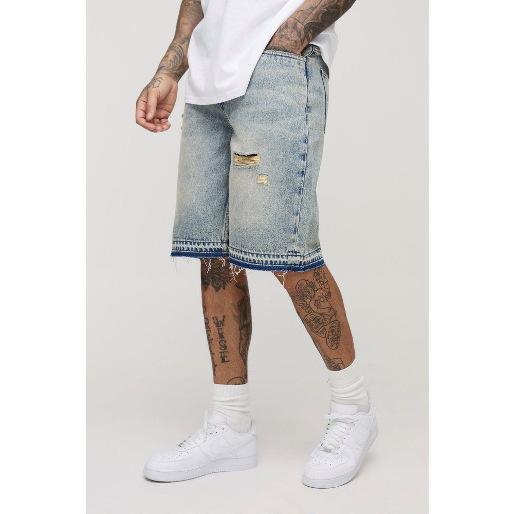 Tall - Short en jean à déchirures - 30 - Boohooman - Modalova