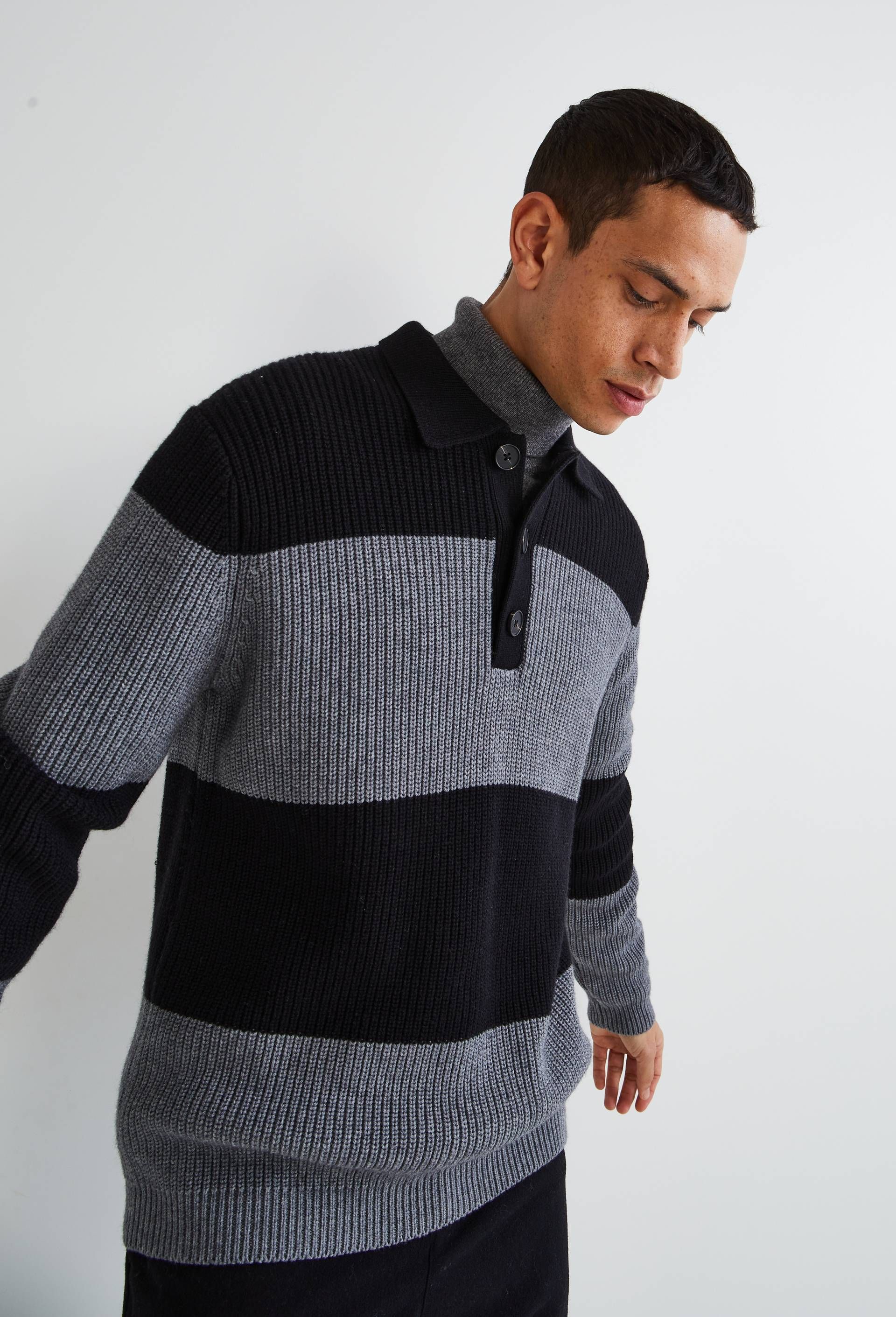 Pull polo côte perlée rayé - MONOPRIX HOMME - Modalova