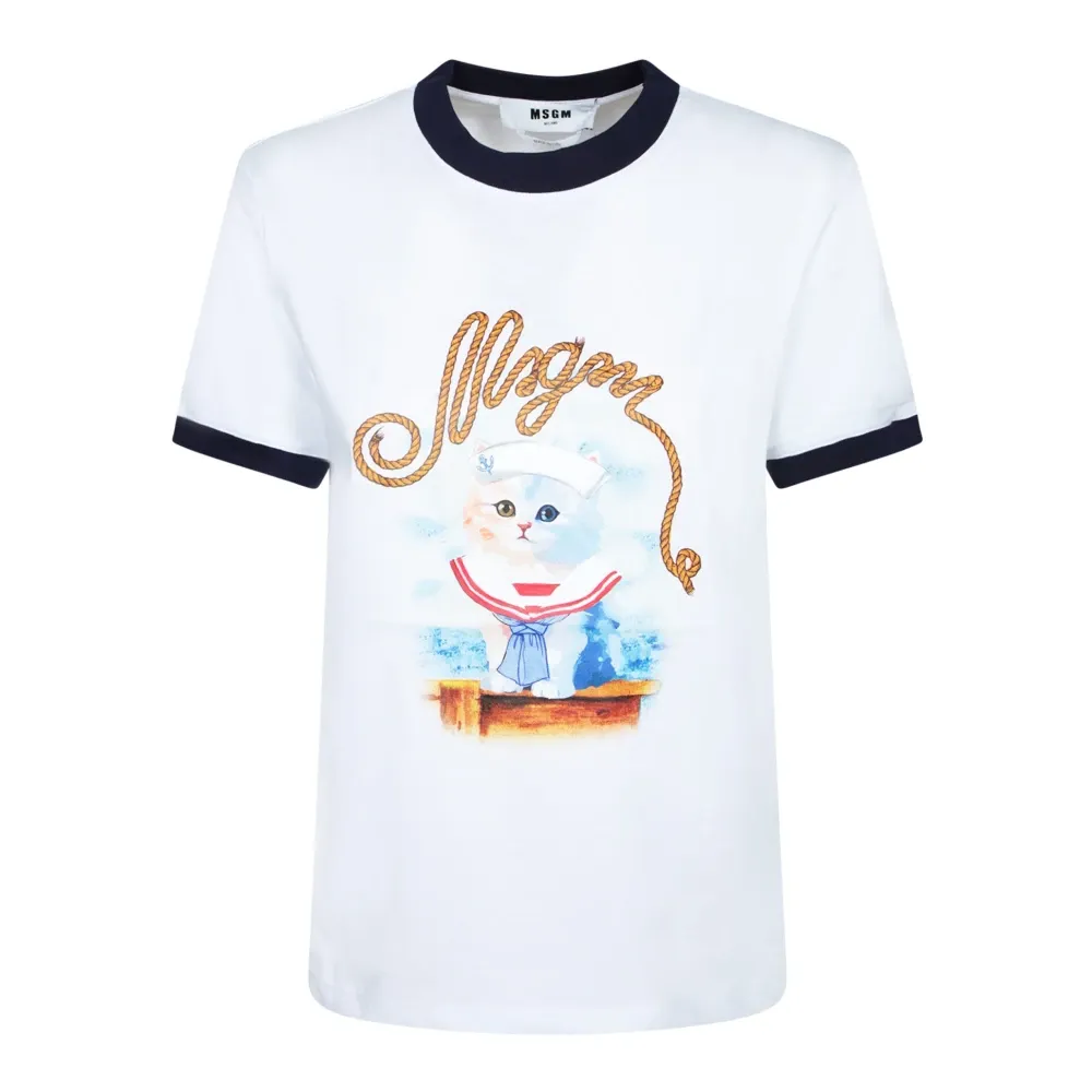 Msgm - Tops > T-Shirts - White - Msgm - Modalova
