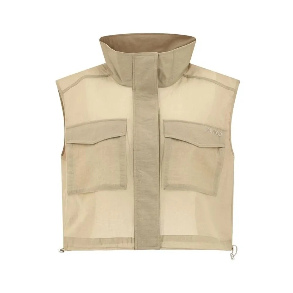 Pinko - Jackets > Vests - Beige - Pinko - Modalova