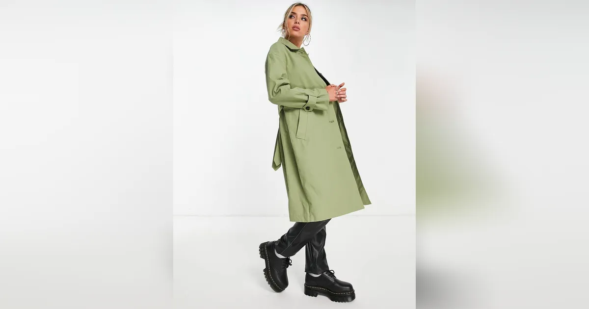 bershka green coat