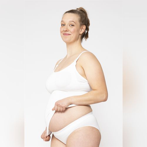 Culotte grossesse blanche en fibres de bambou (cultivées biologiques)  ultra-douces