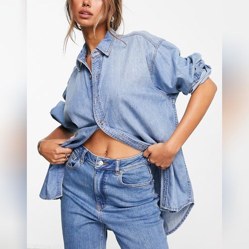 Délavé Asos Femme Vêtements Chemises En jean Chemise légère en jean 