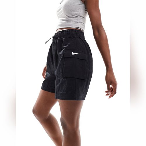 Nike - Jogger taille haute oversize avec petit logo virgule - Noir et voile