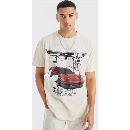 Tall - T-shirt oversize imprimé voiture à col montant