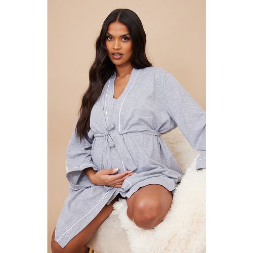 Maternité Chemise Nuit Grossesse Sable Oversize À Slogan Maman