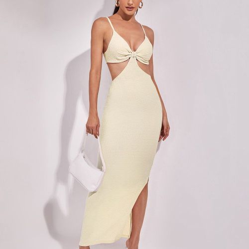 Robe Fendue SHEIN Beige pour Femme Modalova