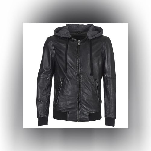 Veste homme 3/4 en cuir - Marron - Oakwood - T.L/XL - Label Emmaüs